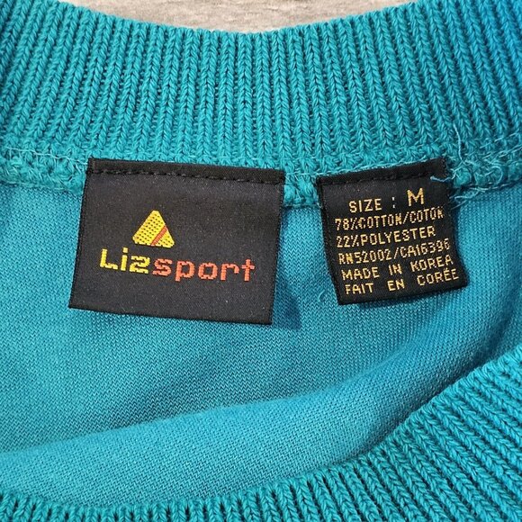 80s Womens Medium Dropwaist Velour Dress Mockneck Teal Turquoise‎ Blue Green - Picture 8 of 9